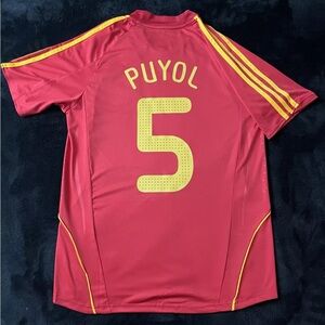 Puyol #5 Spain 2008 Retro Home Soccer Jersey